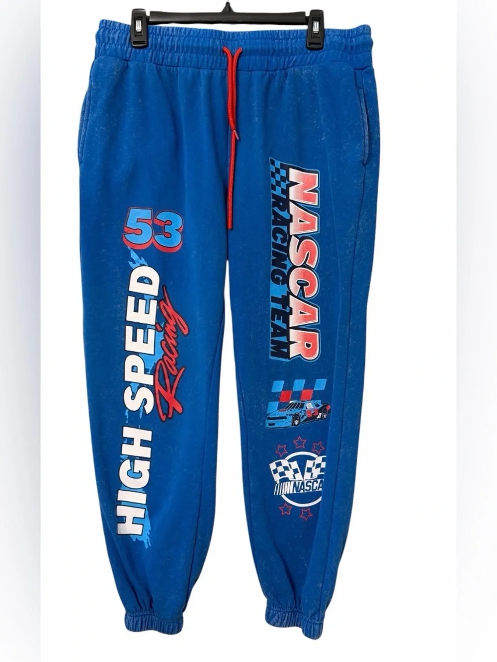 NASCAR Ross Chastain #53 Boys XL Fleece Jogger Sweatpants Blue Graphic Pockets